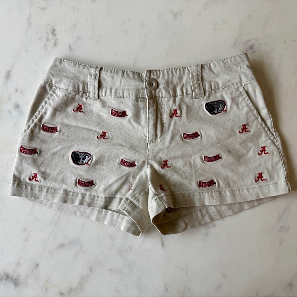 Vintage Y2K Alabama Crimson Tide, Bama Logo Embroidered Micro Shorts, size 0 - Picture 2 of 6